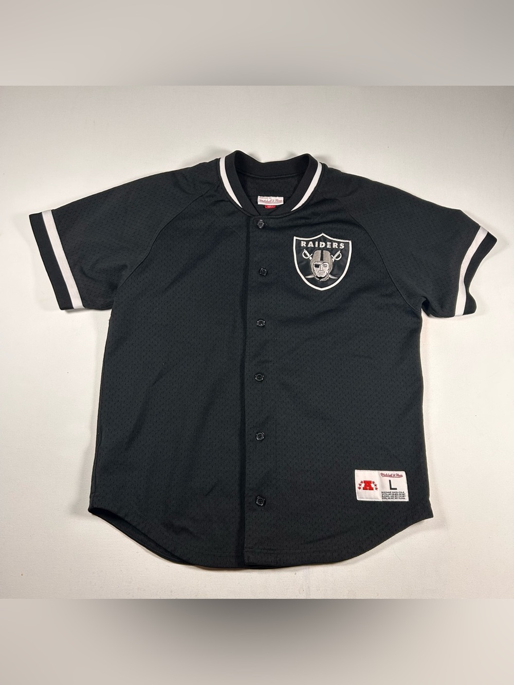 Mitchell & Ness Men's Large Las Vegas Raiders Football Jersey Black Mesh